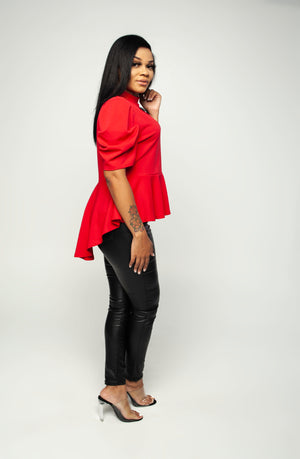 Red Peplum Top