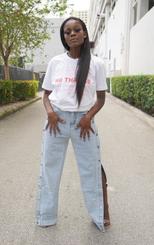 Side Button Wide leg jeans