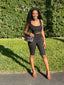 Ribbed Black short set