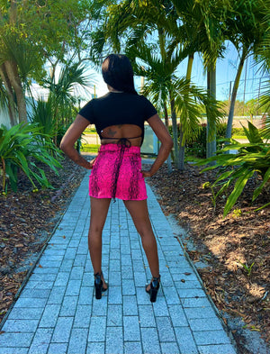 Pink Print Skirt
