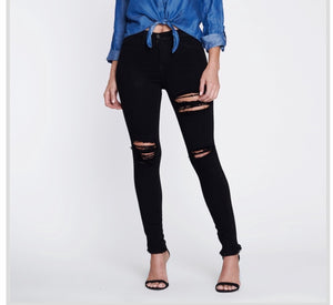 Distressed black jeans